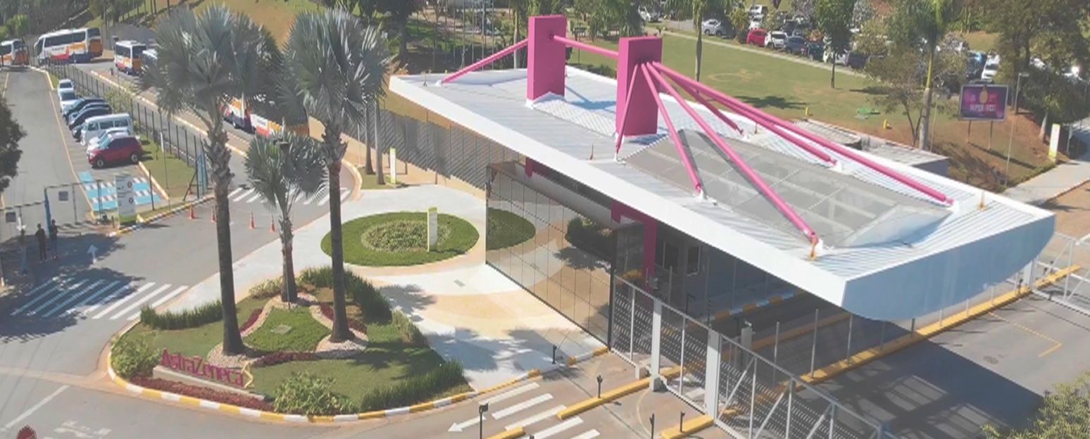 Vista aérea do centro de distribuição da AstraZeneca responsável pela logística e distribuição de medicamentos na América Latina